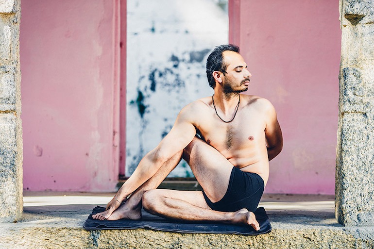 lalit kumar (yoga teacher) in matseyendrasana