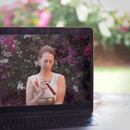 Online Yoga Philosophy Training programme on laptop